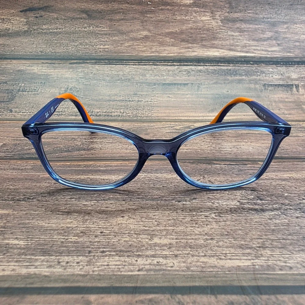 Ray-Ban RB 1586 3775 Blue Orange Cat Eye Eyeglass Frames 47-16-130